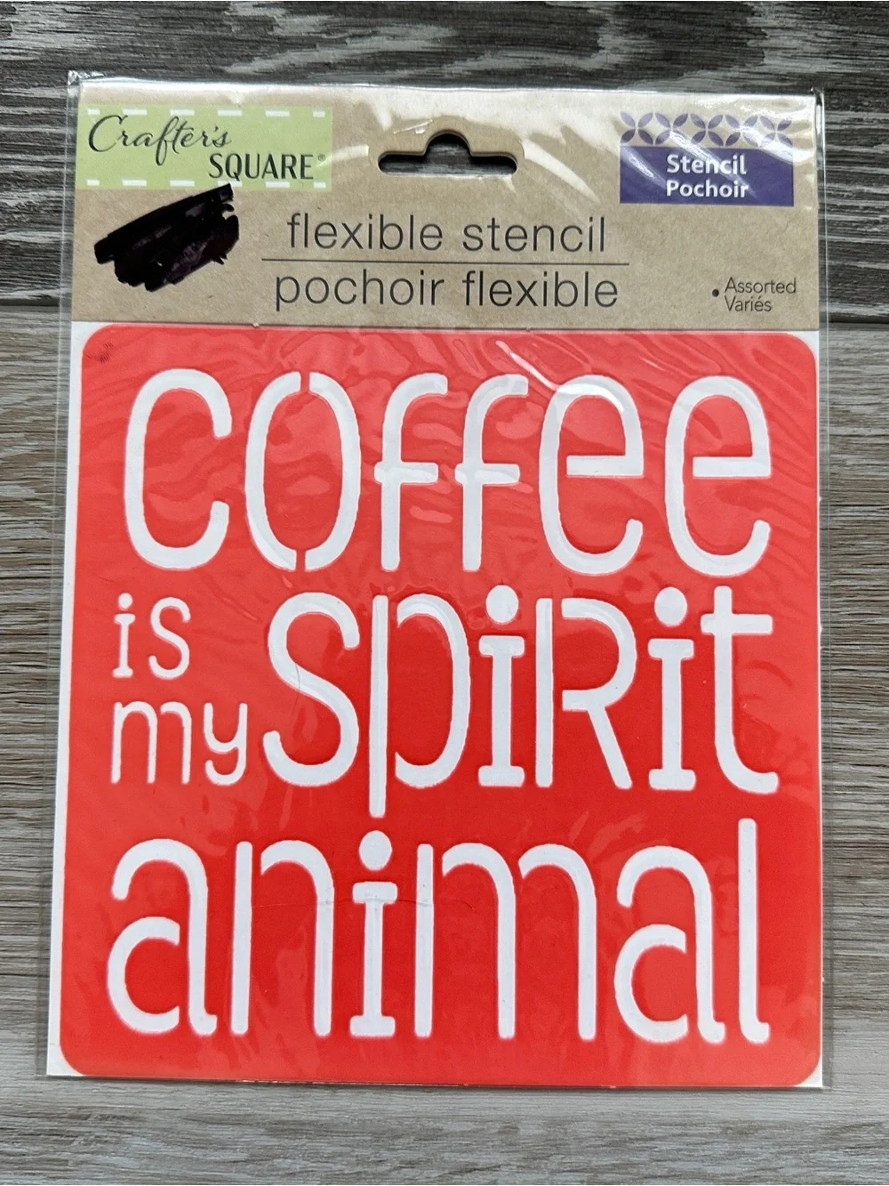 NIP Lot of 2 Flexible Stencils …Believe in Yourself Coffee is My Spirit Animal